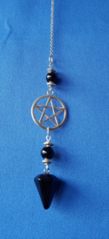 Onyx pendel met pentagram