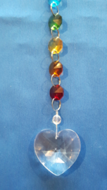 Chakra hanger met octagon kralen + hart