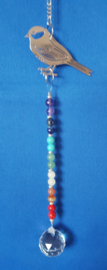 Chakra hanger met edelsteen kralen + vogeltje