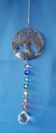 Chakra hanger met octagon kralen + mega levensboom