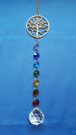 Chakra hanger met octagon kralen + levensboom goud