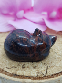 Mahonie obsidiaan poesje liggend nr. 1