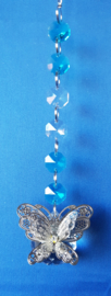 Vlinder zilver met turquoise