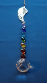 Chakra hanger met octagon kralen + vleugel