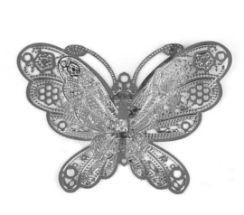 Vlinder sierlijk 2d metaal - groot