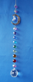 Chakra hanger maan met octagon kralen