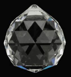 Kristal raamhanger "bol" middel, ca. 4cm