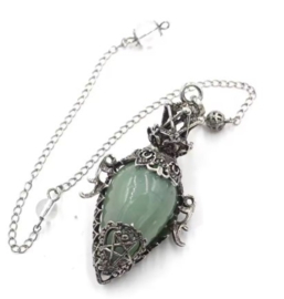 Aventurijn Groen pendel wicca - zilver