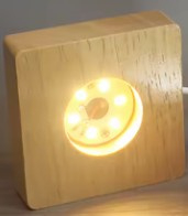 Licht voetje vierkant - warm wit  licht met USB