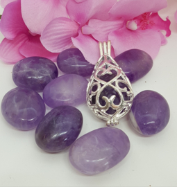 Amethyst platte knuffelsteen