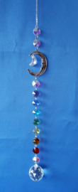 Chakra hanger maan met octagon kralen