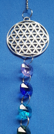 Chakra hanger met octagon kralen + Flower of Life