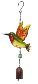 Vogeltje bruin/geel/oranje met bel