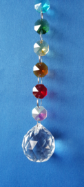 Chakra hanger maan met octagon kralen