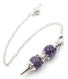 Amethyst pendel dubbele bol