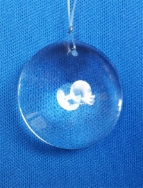 Kristal raamhanger "cirkel" mini ca. 3 cm
