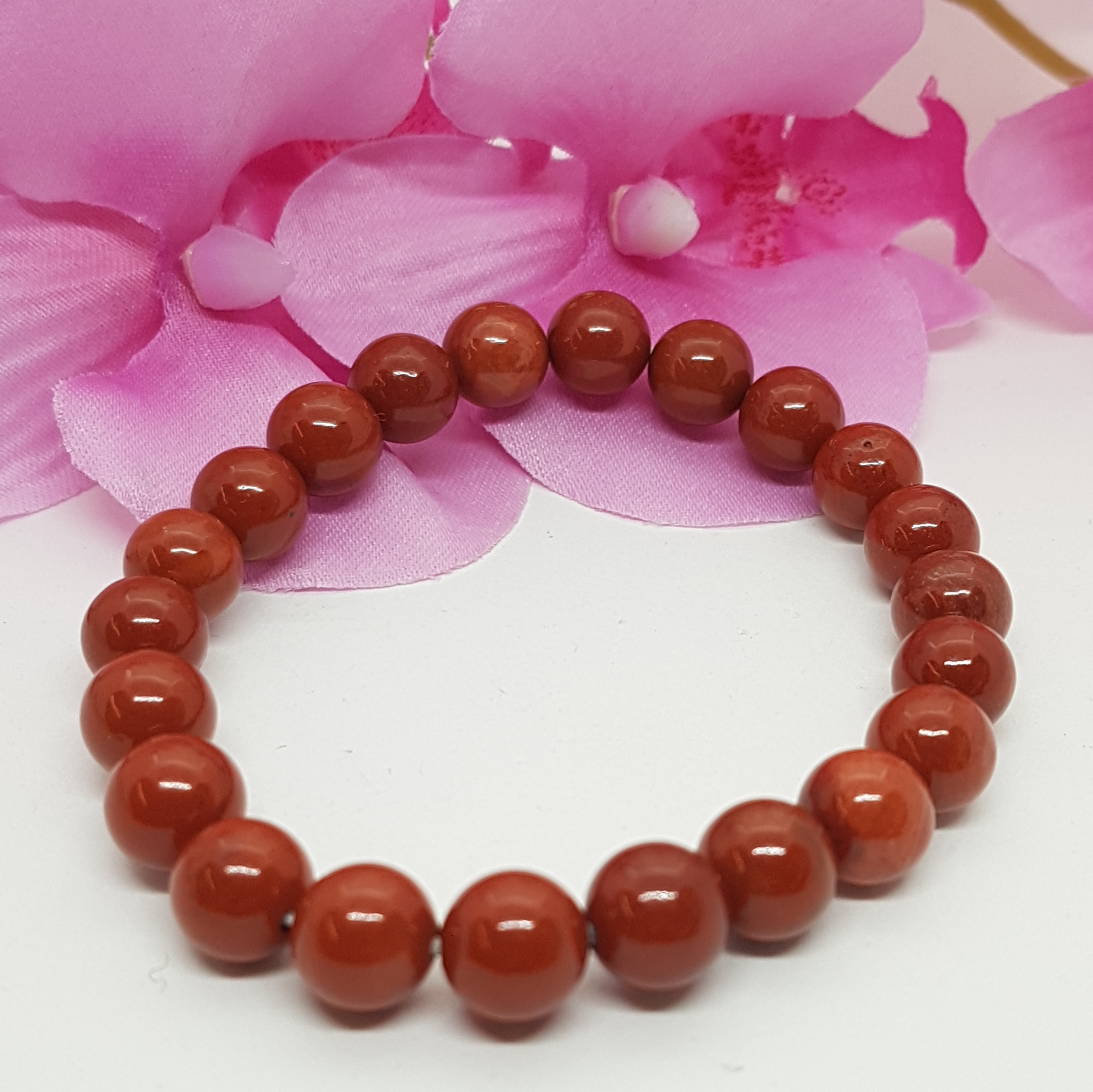 Jaspis Rood - 8mm - 21cm = XL