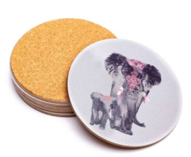 Onderzetters - 6 stuks - Olifant