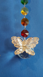 Chakra hanger met octagon kralen en vlinder
