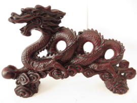 Draak groot met ornament - rood