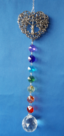 Chakra hanger hart met octagon kralen