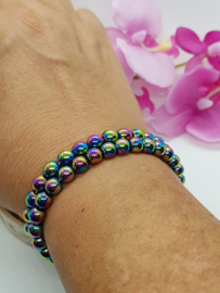 Regenboog (titanium) Hematiet - 6mm