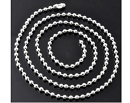 Ball chain (bolletjesketting)  ± 80cm (±2mm dik) - oud zilver