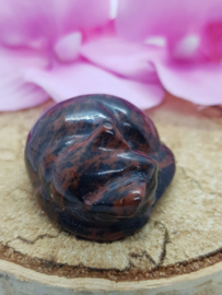 Mahonie obsidiaan poesje liggend nr. 1