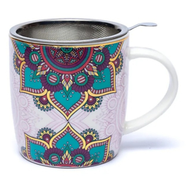 Thee mok  met zeefje -  Mandala Turquoise