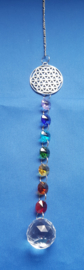 Chakra hanger met octagon kralen + Flower of Life