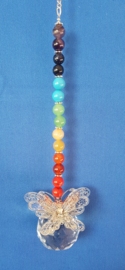 Chakra hanger met edelsteen kralen en vlinder