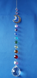Chakra hanger maan met octagon kralen