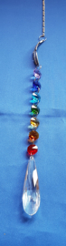 Chakra hanger met octagon kralen + veer