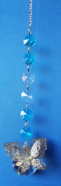 Vlinder zilver met turquoise