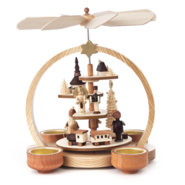 Kerstpiramide "Kerst in Seiffen" naturel 23cm