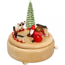 Muziekdoos met Kerstman 16cm