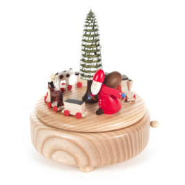 Muziekdoos met Kerstman 16cm