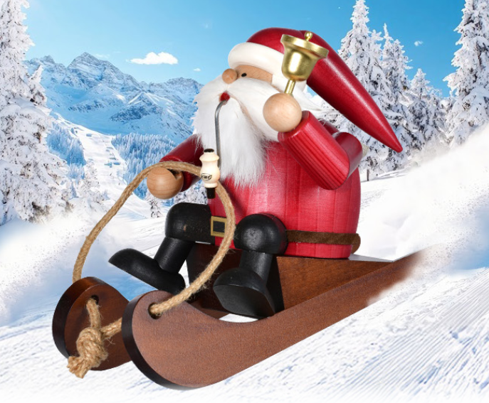 Santa Claus met slee 22cm