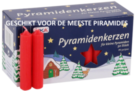 Piramide kaarsen rood 75x14mm (doos 50)