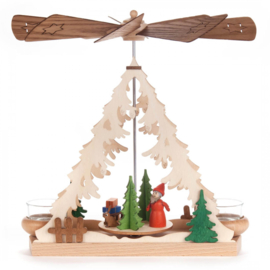 Kerstpiramide met Kerstman 26cm