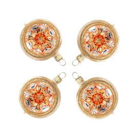 Thüringer kerstbal halve kogel 6cm champagne (set 4)