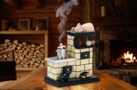 Tegelkachel naturel met kookpot