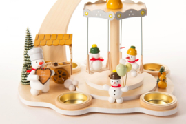 Kerstpiramide met sneeuwpop-carrousel 29cm