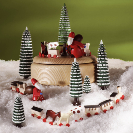 Muziekdoos met Kerstman 16cm
