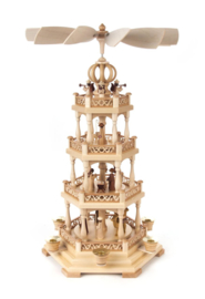 Kerstpiramide 4 etages kerstverhaal 54cm