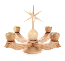 Adventskandelaar met ster naturel 18cm