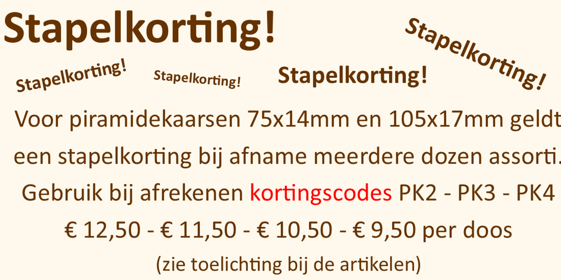 stapelkorting piramidekaarsen