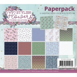 Yvonne Creations Stylish Flowers paperpack 15,2 x 15,2 cm YCPP10046