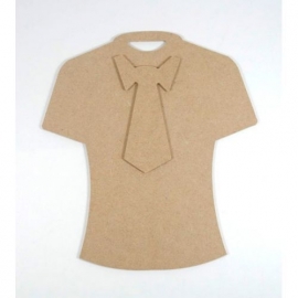 Joy!Crafts MDF t-shirt met stropdas 19,5 x 21,5 cm dikte 3 mm