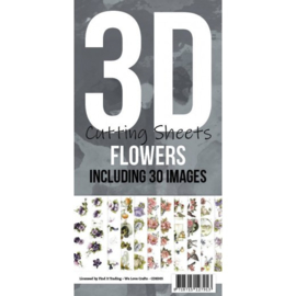 Card Deco CDK003 flowers 3D knipvellen 10 stuks 13,5 x 27 cm